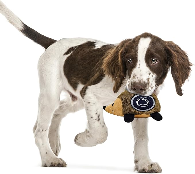 NCAA Penn State Nittany Lions Plush Hedgehog Toy for Dogs & Cats, Cool Soft Pet Toy for Fun and Interactive Play, Dog Chew Toy with Squeaker, Licensed Hot Pet Toy