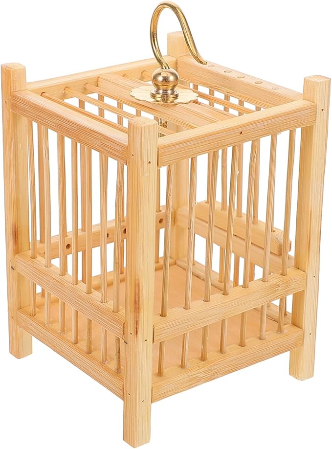 WOONEKY Compact Cricket Cage Mini Storage Holder Bamboo Mesh Nest Box for Boys and Girls Nature Learning
