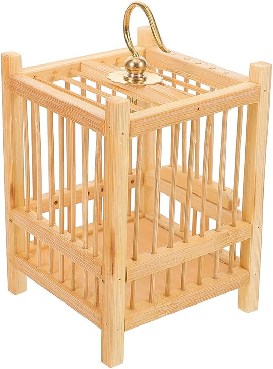 WOONEKY Compact Cricket Cage Mini Storage Holder Bamboo Mesh Nest Box for Boys and Girls Nature Learning