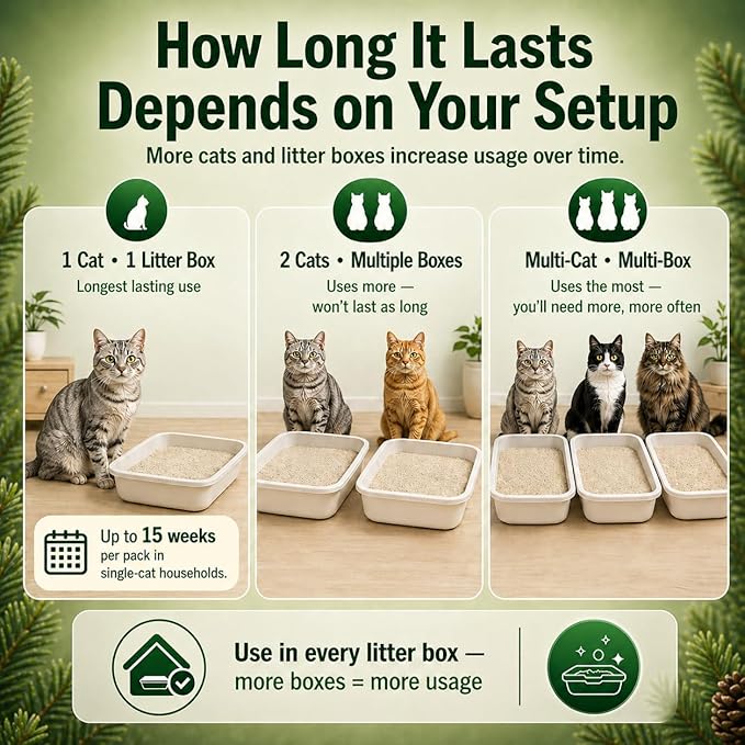 Little Litter Saver | a New Generation Of Cat Litter Box Deodorizer | Unique Formula for Slow Release | Natural Fresh Scent | Up to 15 Weeks Supply | 3 x 0.5oz bags (Cedar)