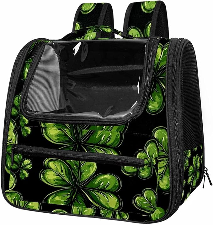 Clover Leaf Cat Backpack Carrier, Large Pet Backpack for Medium Small Dog Cat Puppy Kitty Bunny