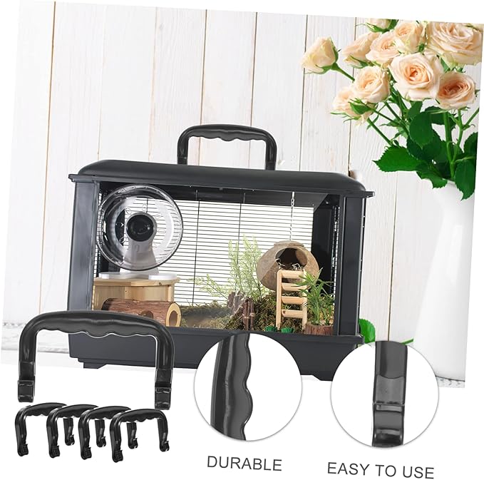 BESPORTBLE 5pcs Lightweight Plastic Crate Handles for Hamster Rabbit Cages Comfortable Grip Design for Easy Carrying Durable Multi Use Birdcage Accessories