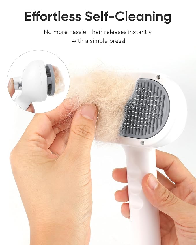 Pet Steam Brush Dog Cat 2026 New Grooming Comb for Shedding, Floating Hair, Smooth & Detangling, Gentle Cool Mist Softens Hair Reduces Static Helps Pets Who Dislike Bathing,2*Waterless Shampoo
