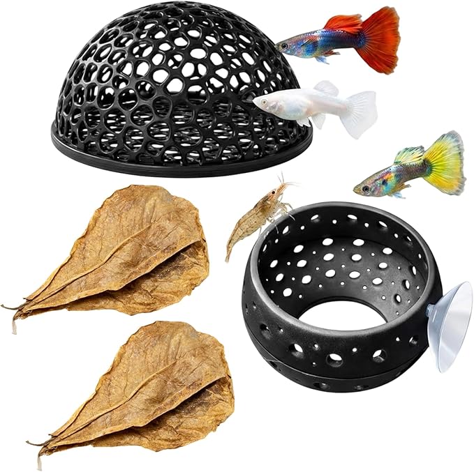 Shrimp Hides for Aquarium, 7-Piece Fish Tank Cave Set, Stress Reduction for Aquatic Pets, Aggression Isolation and Breeding Habitat, Plastic Aquarium Caves and Hideouts
