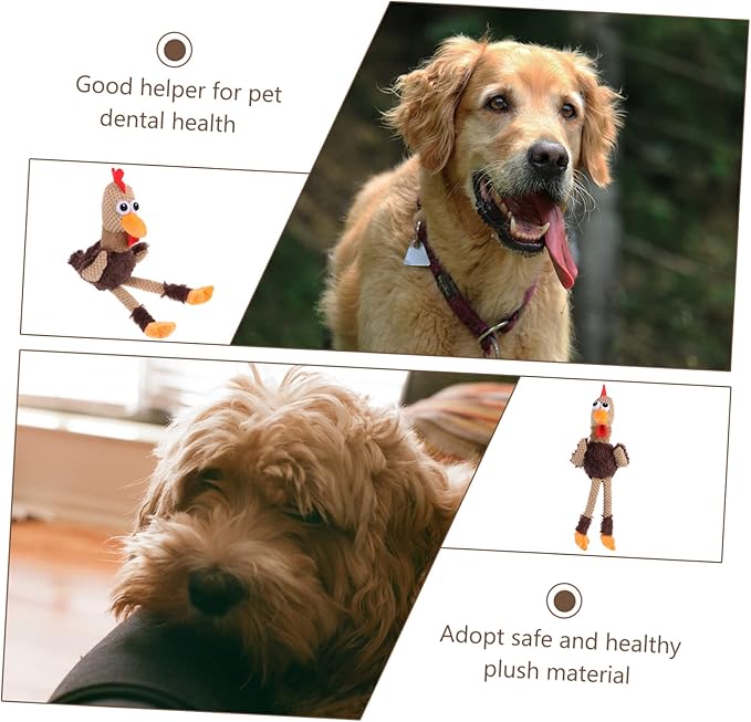 FOMIYES 2pcs Interactive Chew Toy for Dogs and Cats Funny Cartoon Rooster Plush Doll Teeth Grinding Molar Toy Pet Health and Care Washable