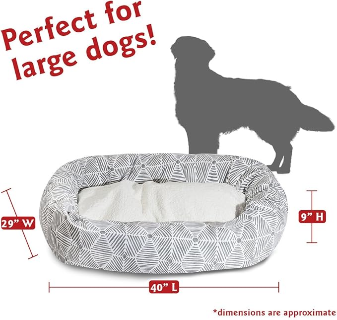 Majestic Pet 40" Charlie Gray Sherpa Bagel Bed