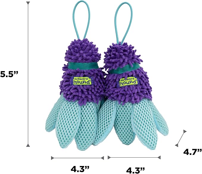 Outward Hound FlyFetch Birdie Dog Toy, Fetch or Replacement Tail for Teaser Wand, Multiple Textures, All Breeds, 5.5", 2-Pack