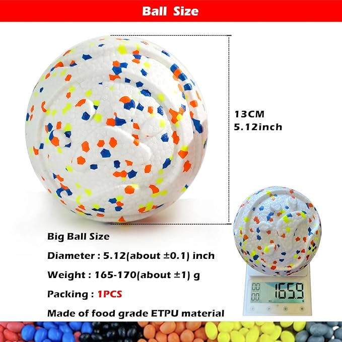 Dog Ball Squeak Toys (Bell Ball 5.12in White A)