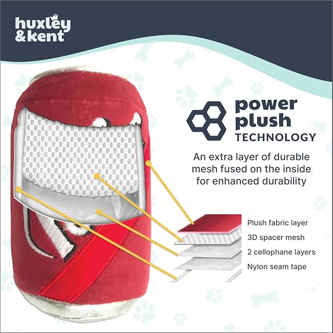 Huxley & Kent Funny Dog Toy w/Squeaker – Power Plush Squeaky Dog Toys for Small, Medium & Large Dogs – Soft Stuffed Animal for Indoor Play & Fetch - I'm Sweet Lollipop, Large