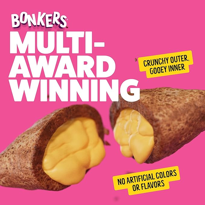 Bonkers Bites Bangin' Beef Flavor Crunchy & Soft Treats for Cats, 3oz Bag (Pack of 10)