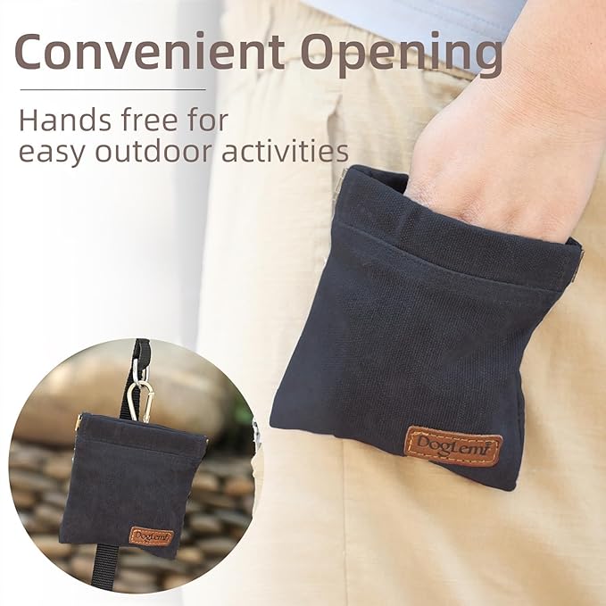 Dog Training Kit,Puppy Dog Treat Pouch Bag with Dog Clicker and Silent Whistle with Lanyard,Hands-Free Training Dog Treat Pouch,Includes Carabiner,for Pet Puppy Travel or Outdoor Use(Navy)