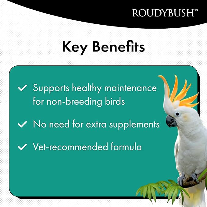 RoudyBush Daily Maintenance Food for Birds - Scientifically Formulated Bird Feed - Bird Food Pellets w/Corn, Wheat, Soy & More - Nutritious & Healthy Feed for Birds (Mini, 44oz)