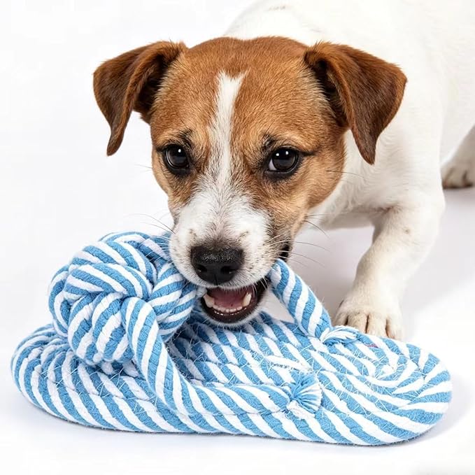 Dog Toys Puppy Teething Chew Toys,Dog Chew Toys Rope Toys,Cat Chew Toys,Safe Braided Rabbit Toys Healthy Gift (Slippers)