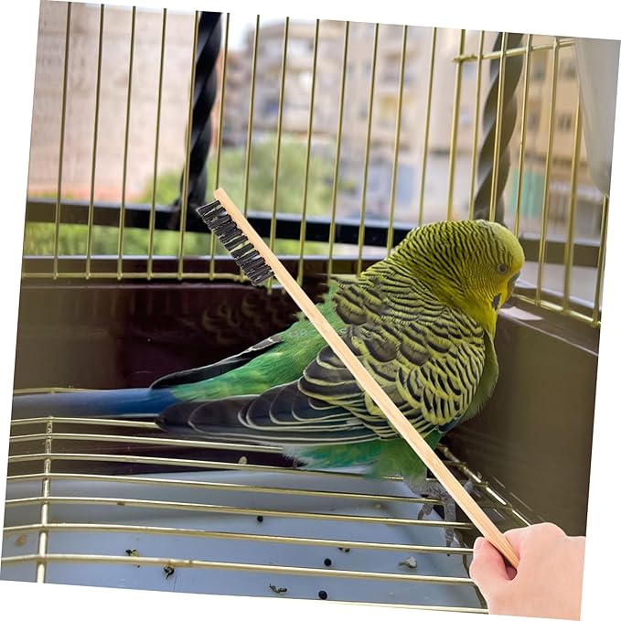 BESTonZON 2-Piece Bird Cage Cleaning Brush Set Droppings Shovel for Small Animal Cages for Parrots Rabbits and Chickens Household Cleaning Tools