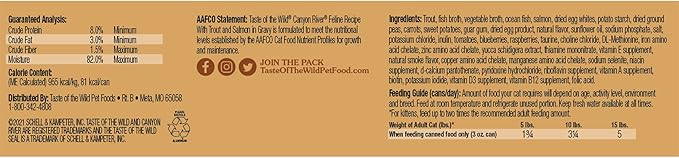 Taste of the Wild Canyon River Feline Recipe with Trout & Salmon in Gravy Canned Cat Food, 3-oz, Case of 24