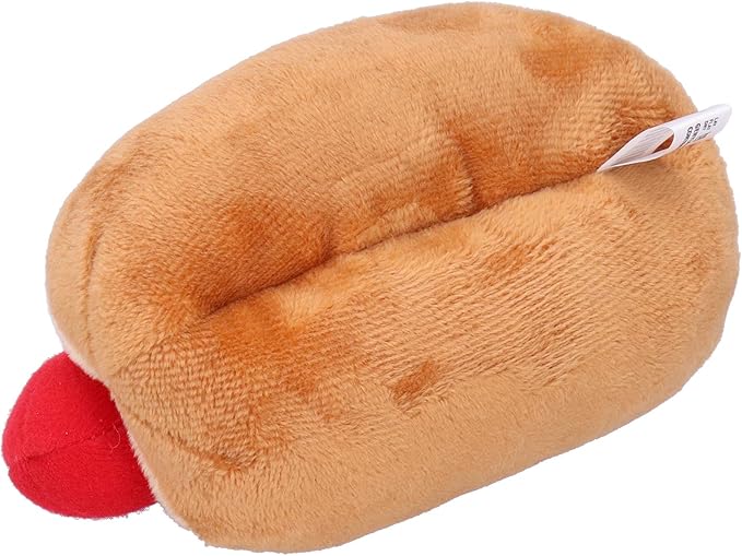 Plush Hot Dog Toy, Detachable Sound Making Design, Exquisite Food Shaped Plush Toy for Dogs Cats with 5.5x3.2x2.8in Compact Size