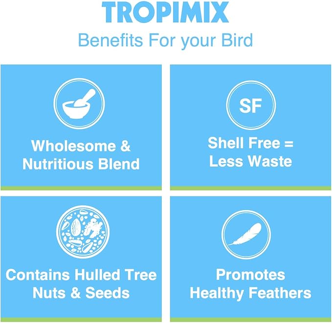 Hari Hagen Tropimix Enrichment Food for Small Parrots, 20 lb. (9.07 kg) - HARI Small Parrot Food with Seeds, Fruit, Nuts, Vegetables, Grains, and Legumes
