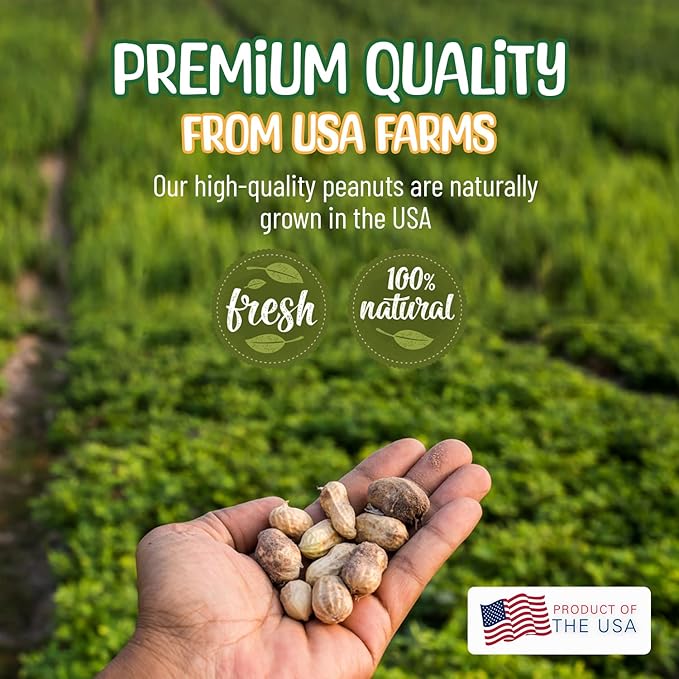 Snaky Mango Raw Peanuts in Shell - 1 Pounds – All-Natural Food for Squirrels, Deer, Birds, and Other Wildlife Animals – Grown in the USA for Healthy Nutrition