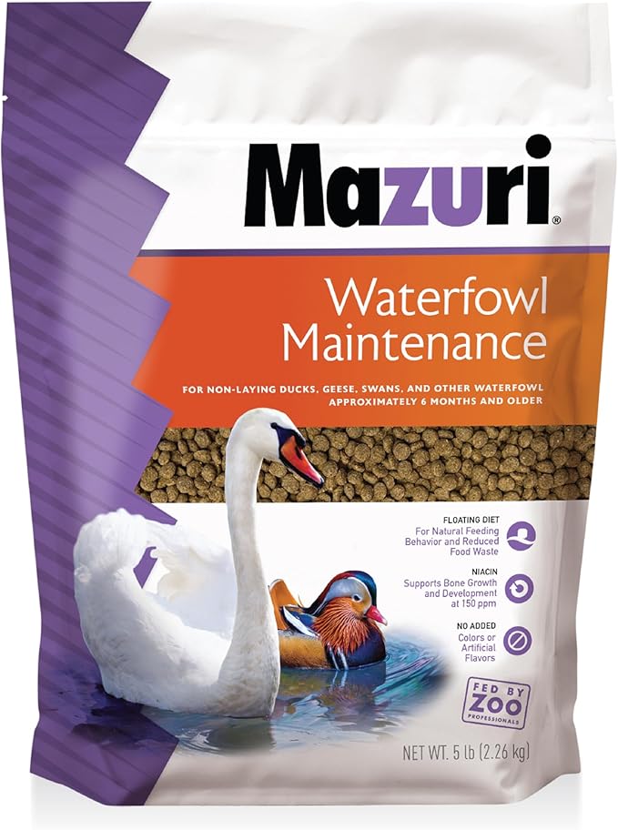 Mazuri Waterfowl Maintenance Food for Ducks & Geese | 5 Pound (5 LB) Bag