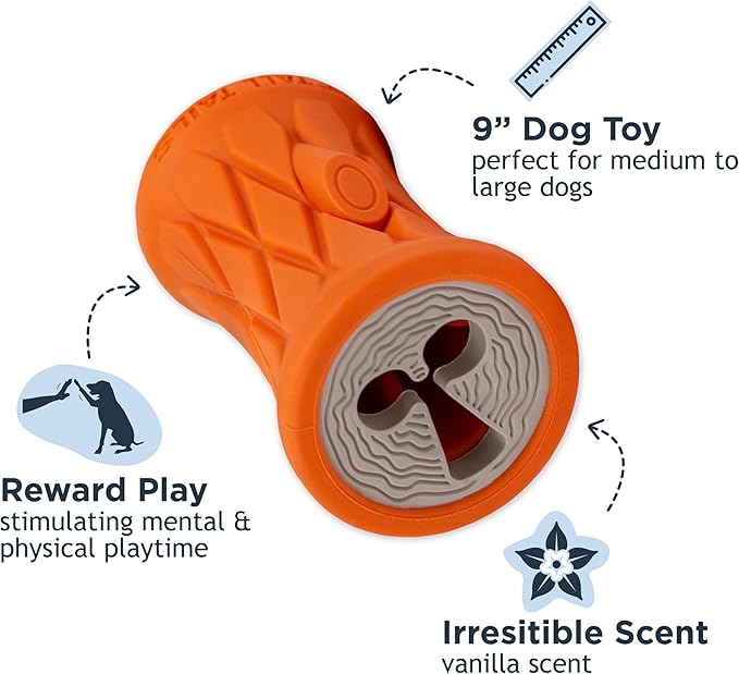 Tall Tails Natural Rubber Reward Interactive Dog Toy, Tree Trunk