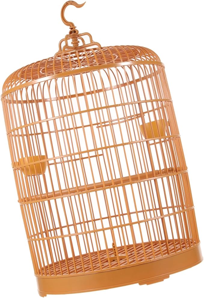 BESPORTBLE Hanging Bird Cage Plastic Round Design Durable and Spacious for Small Pets Parakeets and Decorative Use