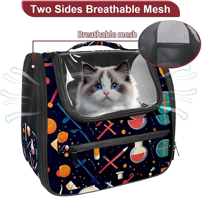 Colorful Science Education Pet Carrier Airline Approved Pet Carrier Bag Dog Carrier for Small Medium Cats Dogs Puppies Kitten