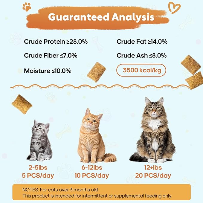 13.4 OZ Crunchy Cat Treats for Indoor Cats Classic Crunchy and Soft Kitten Snack with Real Chicken Training Biscuits for Teeth Cleaning Feline Snacks Tasty Catnip Flavor