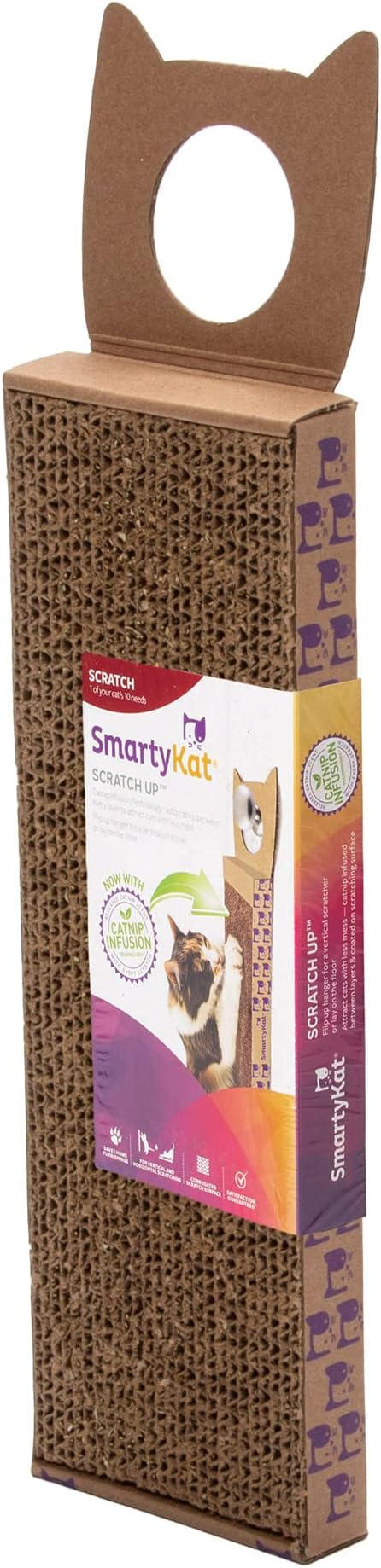 Catstages Scratch, Snuggle & Rest Corrugated Cat Scratcher with Catnip + SmartyKat Scratch Up Corrugated Hanging Cat Scratcher, Catnip Infusion Technology