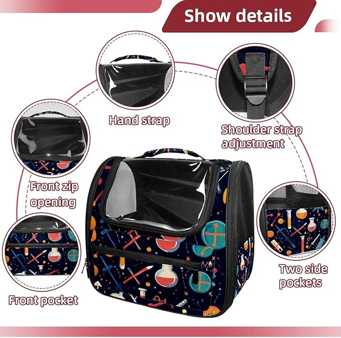 Colorful Science Education Pet Carrier Airline Approved Pet Carrier Bag Dog Carrier for Small Medium Cats Dogs Puppies Kitten