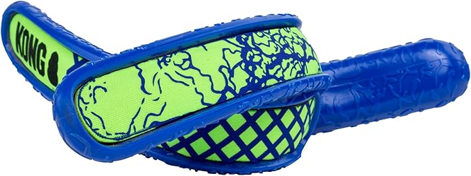 KONG Whirlz Dog Fetch Toy – Durable Squeak-Free Rope & Throw Combo, Unpredictable Bounce, Floats in Water, All-Season Outdoor Play (Throw)
