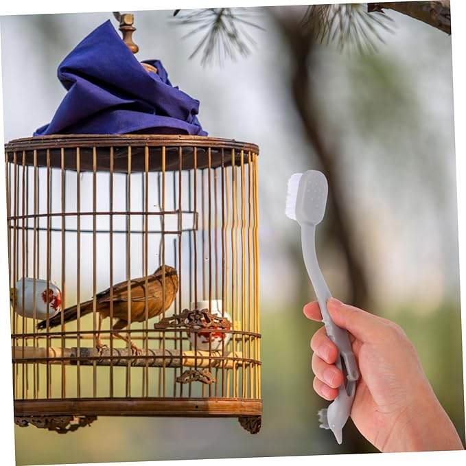 Balacoo 3Pcs Dual Head Bird Cage Cleaning Brush Essential Pet Cage Brush for Small Animals Durable Material Soft Bristles for Gentle Cleaning for Birdcage