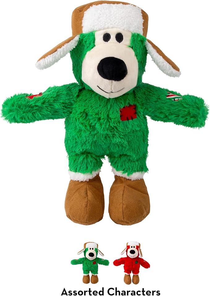 KONG Holiday Dog Toy Christmas Combo Pack – Wild Knots Bear, Whole Antler Chew, Cozie Reindeer (Small/Medium)