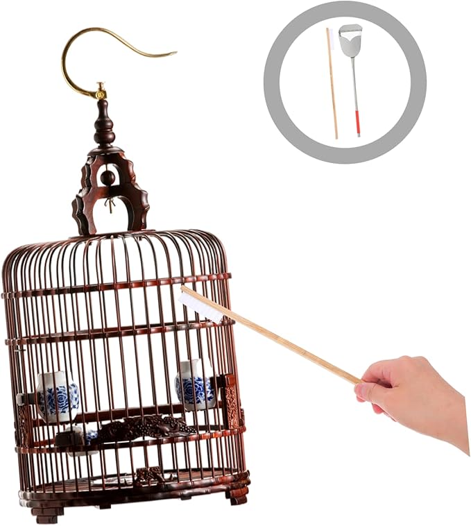 Abaodam 2pcs Bird Cage Cleaning Brush Set Droppings Shovel Effective Tools for Cleaning Bird Cages Suitable for Small Animals Easy to Use