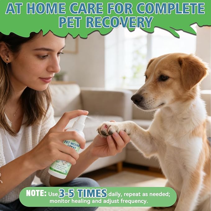 Cat Wound Spray, Wound Care for Cats, Pet Wound Care Formula for Scratching Irritation Bites Burns Redness, Supports Skin Comfort and Recovery for Kittens, Adult Cats, Pets, 120ml