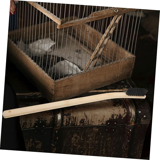 POPETPOP 3pcs Bird Cage Cleaning Brush Wooden Handle Efficient Birdcage Cleaner for Parrots and Other Pet Cages Versatile Pet Accessory for Easy Maintenance