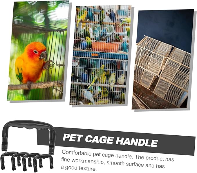 HANABASS 5pcs Portable Plastic Bird Cage Handle Ergonomic Pet Crate Lifting Handle for Outdoor Use Lightweight Design for Easy Carrying Suitable for Pets
