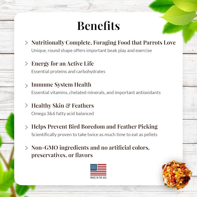 LAFEBER'S Sunny Orchard Nutri-Berries Pet Bird Food, Made with Non-GMO and Human-Grade Ingredients, for Parrots, 14 lb