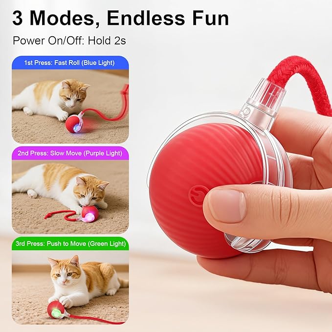 Interactive Cat Ball Red