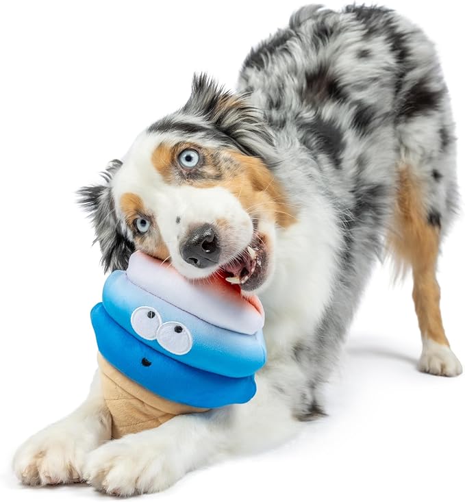 Huxley & Kent for Dogs | Fro-Yo Pawtriot Cone (Small) | Funny Dog Toy | Power Plush Dog Toy with Squeaker | Dog Gift | Fun, Durable | H&K Squeaky Dog Toy