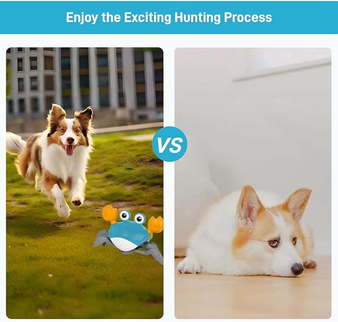 Crawling Crab Dog Toys with Obstacle Avoidance Sensor & Music Sounds, Lights for Dogs, Dancing Crab Toys Gifts for Puppy Small Medium
