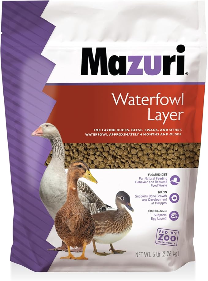 Mazuri Waterfowl Layer Food for Ducks & Geese | 5 Pound (5 LB) Bag