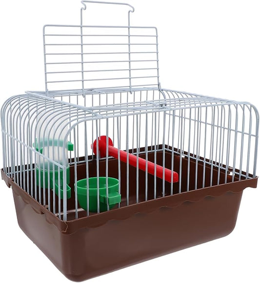 Spacious Portable Bird Cage with Perch Food Container Water Bottle for Parrots Lovebirds Animals Lightweight Travel Carrier for Outdoor Adventures and