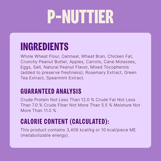 Wellness Old Mother Hubbard Classic P-Nuttier Dog Biscuits, Natural Training Treats, Peanut Butter Flavor, Large Size, 20 lb Box