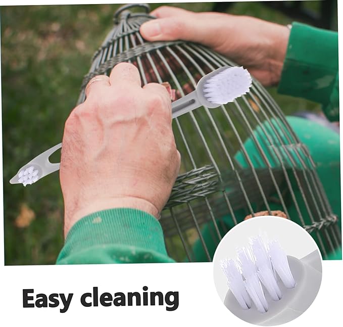 Happyyami 3pcs Bird Cage Cleaning Brush Soft Bristles for Gentle Cleaning Portable Small Tool for Birdcages and Pet Enclosures