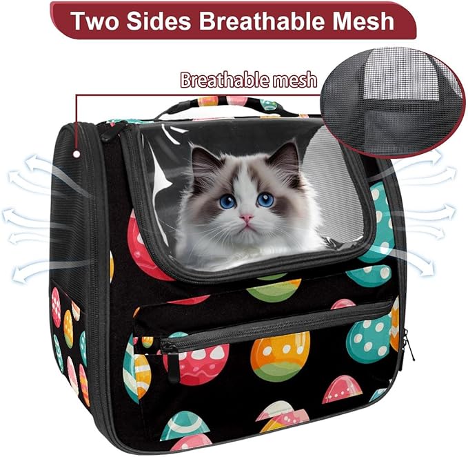 Easter Symbol (1) Cat Backpack Carrier Pet Backpack Carrier for Small Dogs and Medium cat Puppy Kitten Bunny