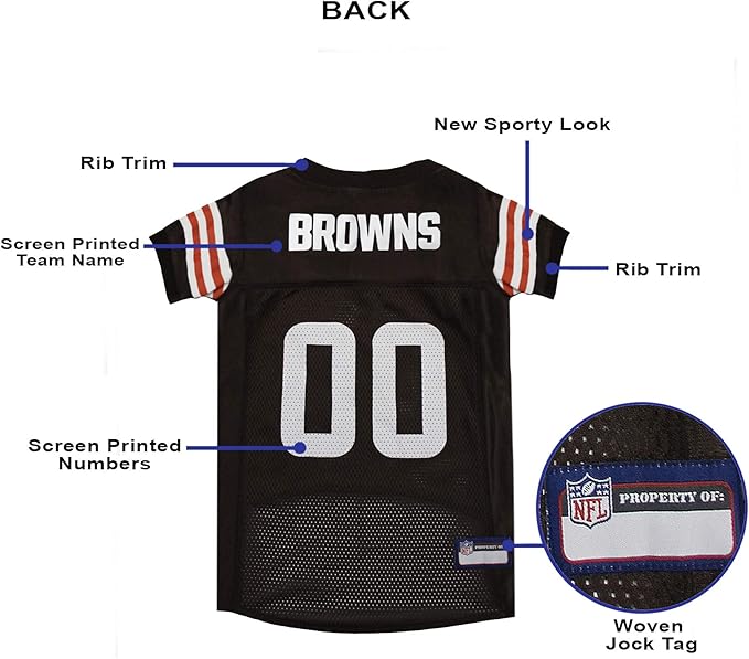 NFL Cleveland Browns Dog Jersey - XX-Large Football Jersey Costume for Dogs