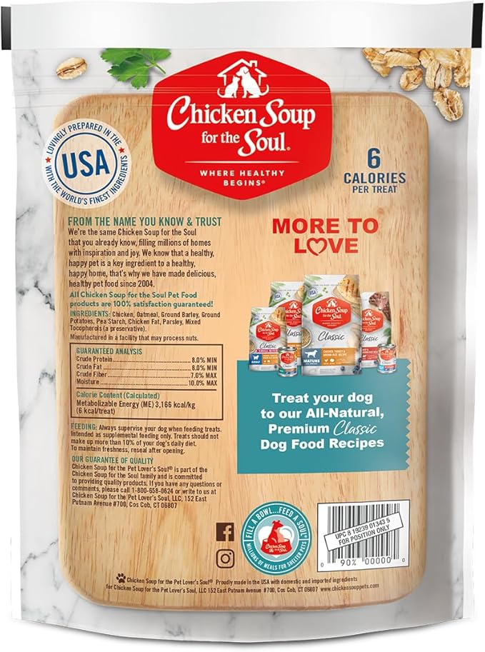 Chicken Soup for the Soul Pet Food Crunchy Bites Dog Treats, Chicken, 12 Ounce Bag | Soy, Corn & Wheat Free, No Artificial Flavors or Preservatives (Pack of 2)