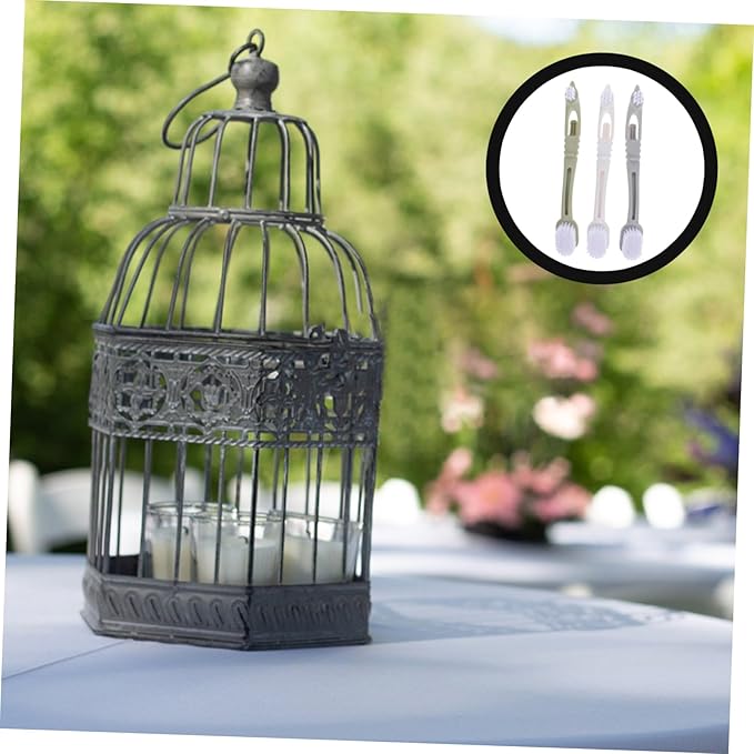 VANZACK 3pcs Bird Cage Brush with Dual Heads Long Handle Cleaning Tool for Small Animal Cages for Thorough Maintenance and Easy Use