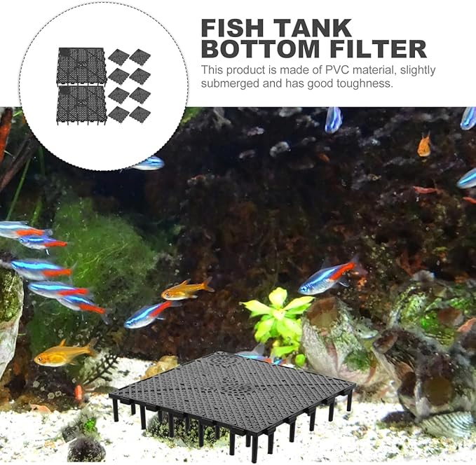 TEHAUX Fish Tank Bottom Filter Plate 6 X 6 X 1.06 Inch Pvc Aquarium Undergravel Filter Divider for Aquatic Pets Breeding and Tank Separation