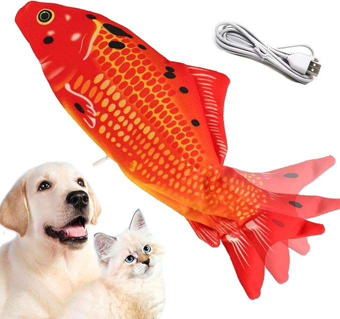 VAIZIQ Flopping Fish Electric Moving Dog Fish Cat Toy - Interactive Pet Toys for Dog Exercise, Reducing Stress for Cats and Small Dog